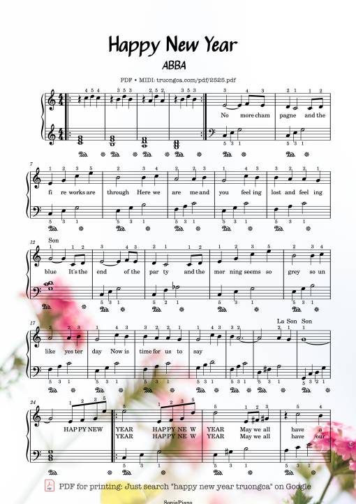 Happy new year Piano Easy