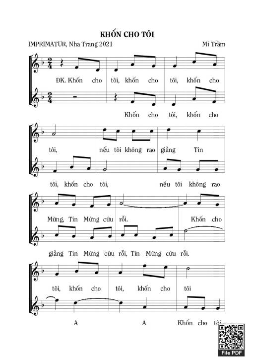 Sheet nhạc PDF bài Khốn Cho Tôi