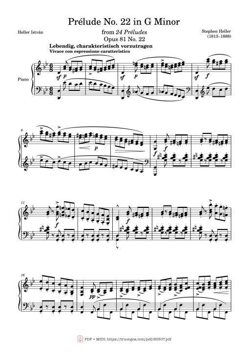 Prélude No 22 in G Minor Sheet Piano
