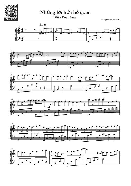 Những lời hứa bỏ quên Sheet Piano