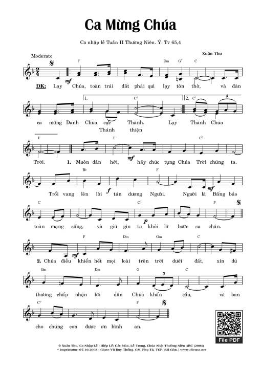 Thánh Vịnh 65, Ca Mừng Chúa