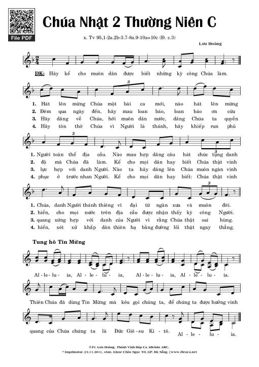 Thánh Vịnh 95, Chúa Nhật 2C Thường Niên