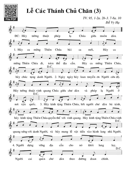 Thánh Vịnh 95, Lễ Các Thánh Chủ Chăn. 3