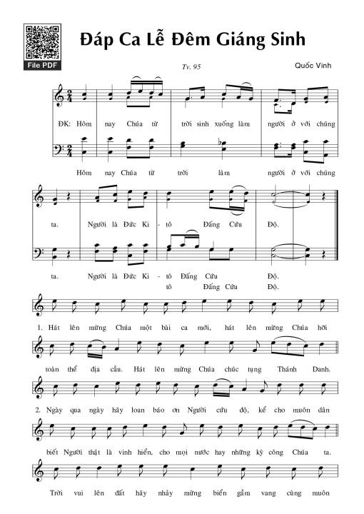Thánh Vịnh 95, Đáp Ca Lễ Đêm Giáng Sinh