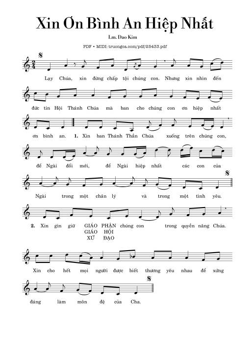 Xin Ơn Bình An Hiệp Nhất