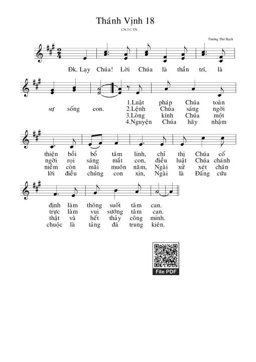 Thánh Vịnh 18, Chúa Nhật 3C Thường Niên