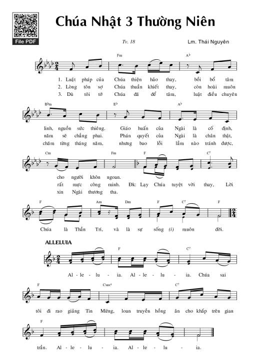 Thánh Vịnh 18, Chúa Nhật 3C Thường Niên