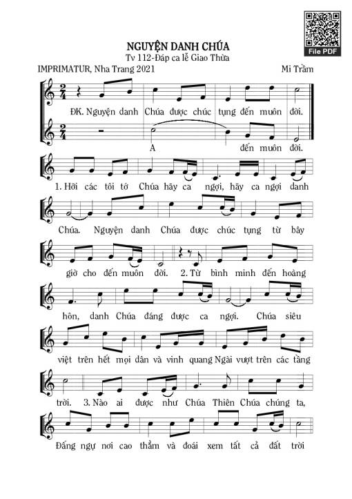 Thánh Vịnh 112, Nguyện Danh Chúa