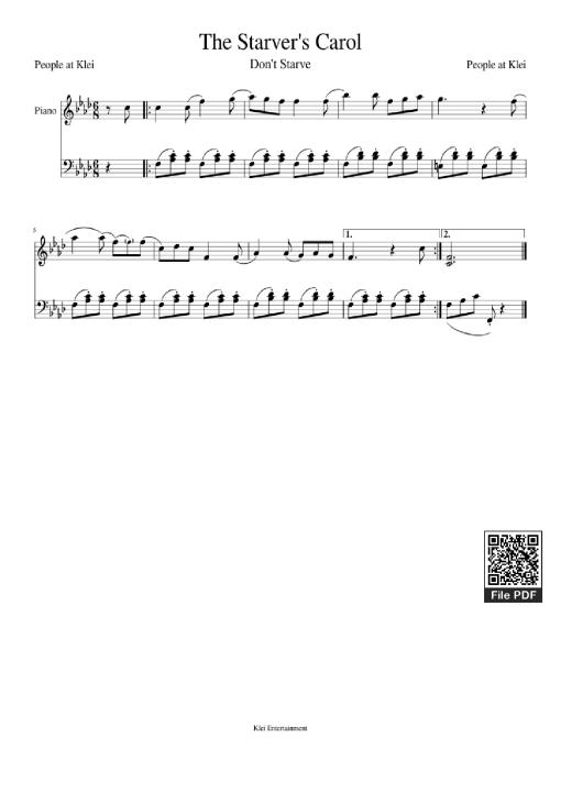 Sheet nhạc PDF bài The Starver's Carol Piano