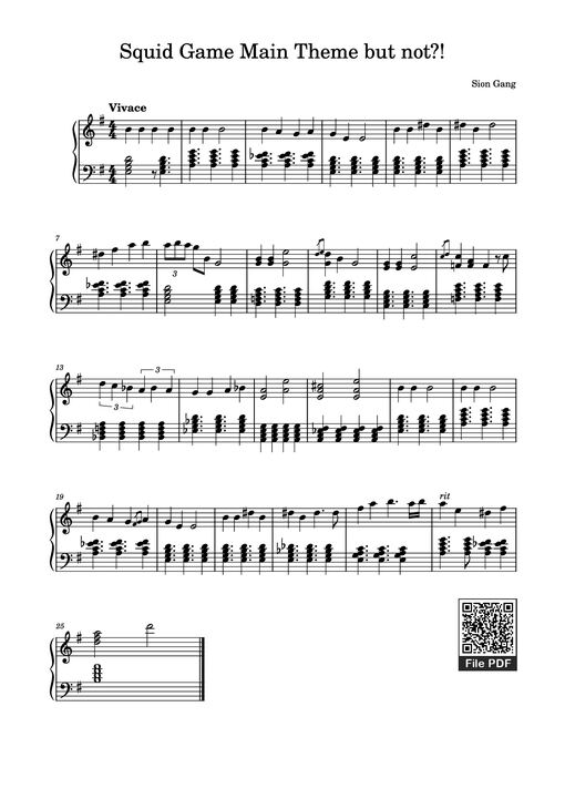 Sheet nhạc PDF bài Squid Game Main Theme but not?! Piano