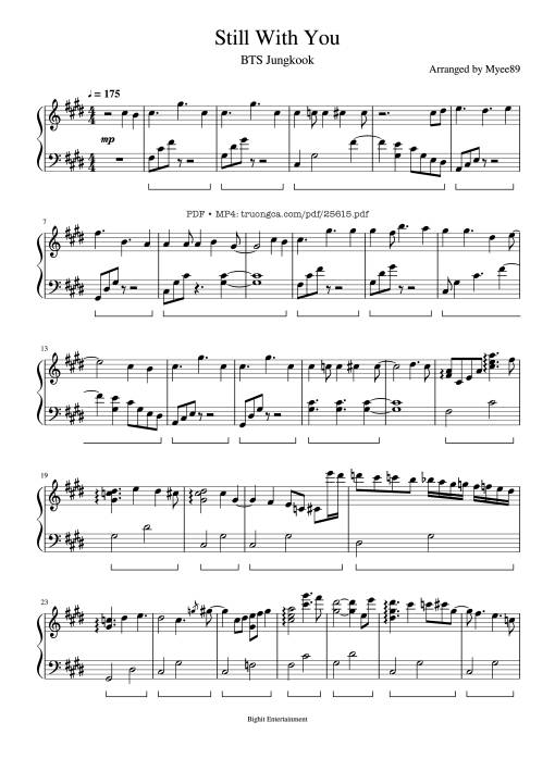 Sheet nhạc PDF bài Still With You Piano