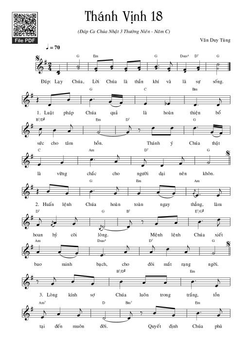Thánh Vịnh 18, Chúa Nhật 3C Thường Niên