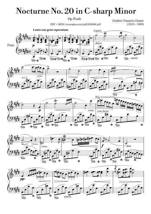 Nocturne No. 20 in C-sharp Minor, Op. posth