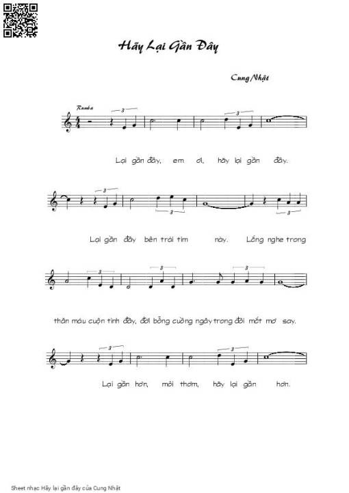 Sheet nhạc PDF bài Hãy lại gần đây