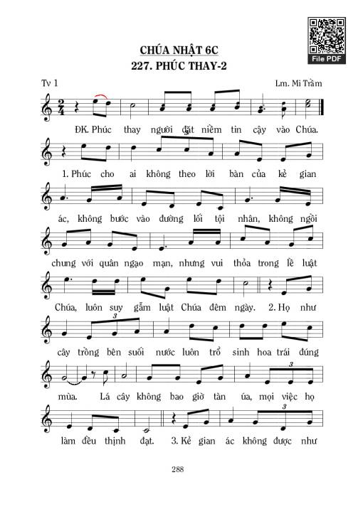 Sheet nhạc PDF bài Thánh Vịnh 1, Phúc Thay 2