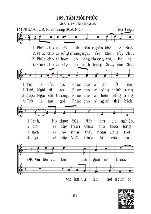 Sheet nhạc PDF bài Tám Mối Phúc