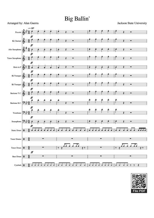 Sheet nhạc PDF bài Big Ballin' - Jackson State University