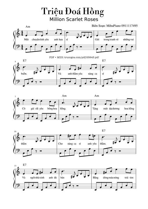 Triệu Đoá Hồng Piano