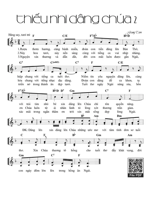 Sheet nhạc PDF bài Thiếu Nhi Dâng Chúa 2