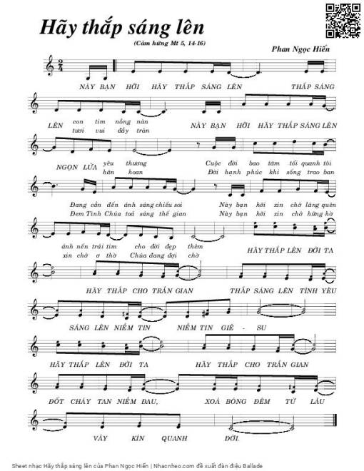 Sheet nhạc PDF bài Hãy thắp sáng lên