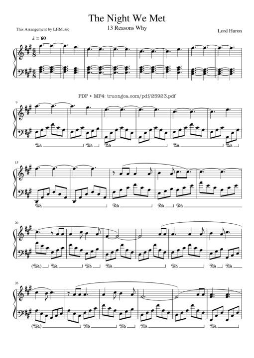 The Night We Met Piano