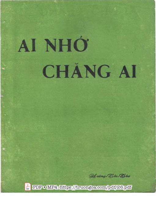 Ai nhớ chăng ai