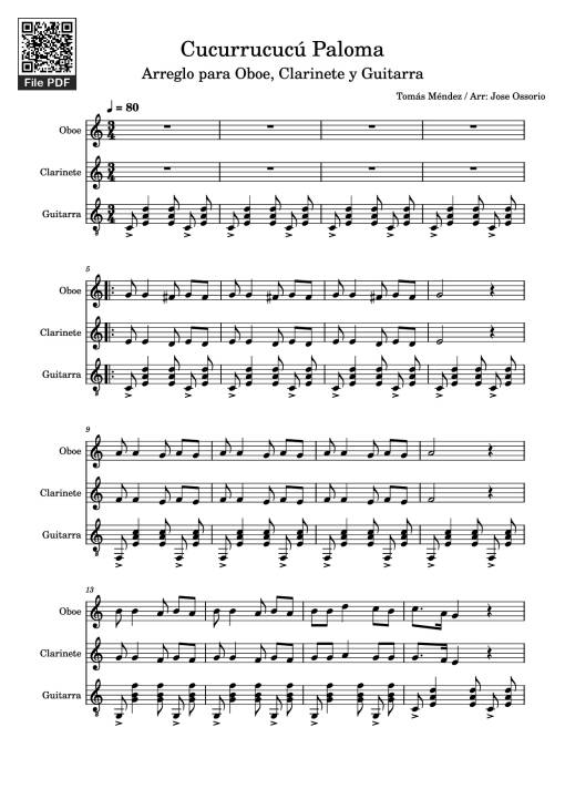 Cucurrucucú Paloma Guitar TAB