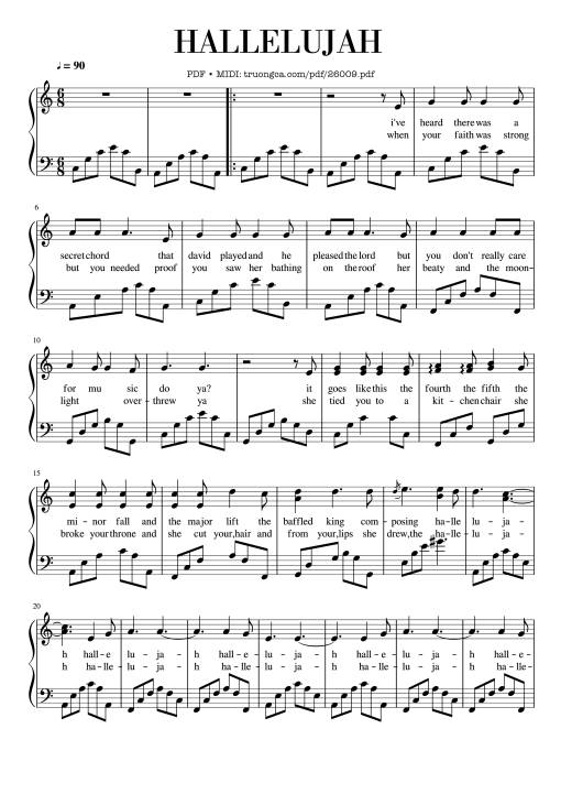 Hallelujah Piano - Hymns