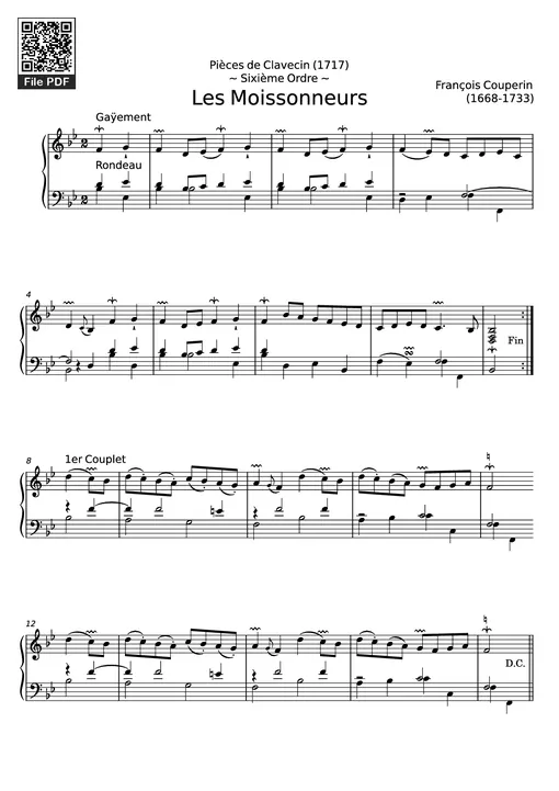 Sheet nhạc PDF bài Les Moissonneurs