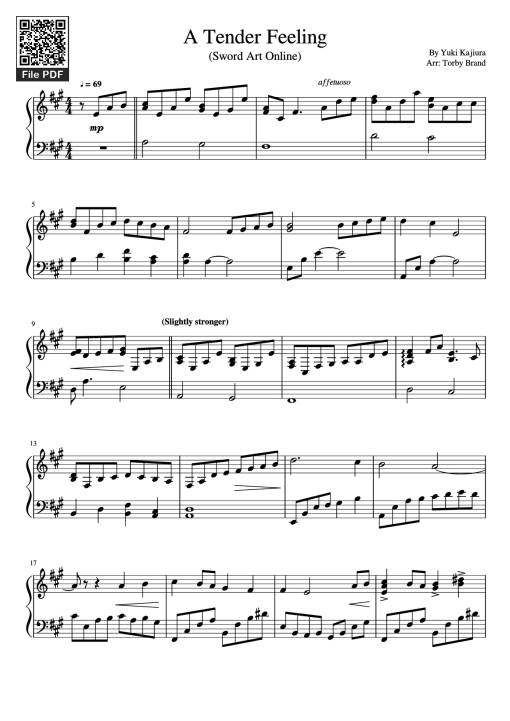 Sheet nhạc PDF bài A Tender Feeling Piano