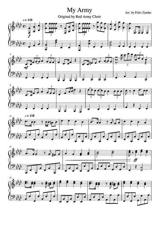 Sheet nhạc PDF bài My Army Piano - Arr. By Felix Zander