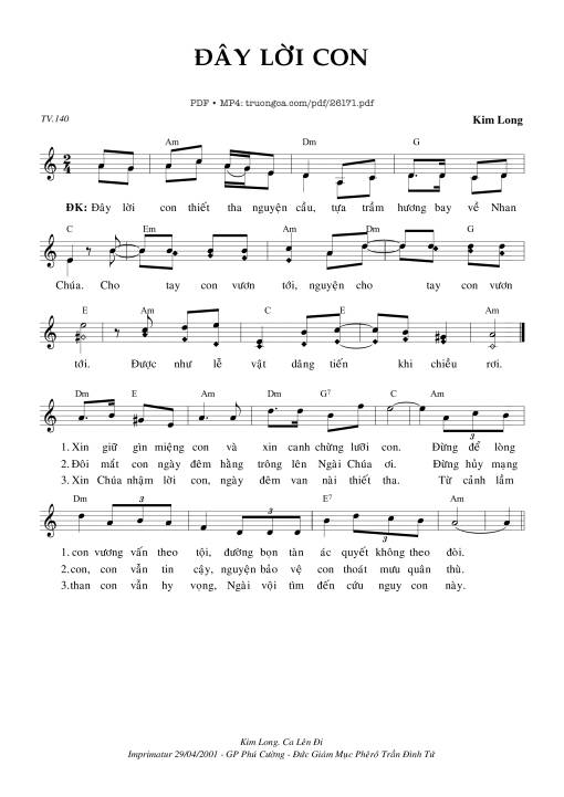 Thánh Vịnh 140, Đây Lời Con