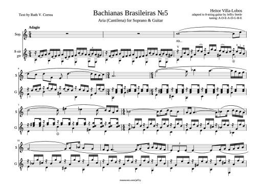Bachianas Brasileiras №5 Guitar TAB