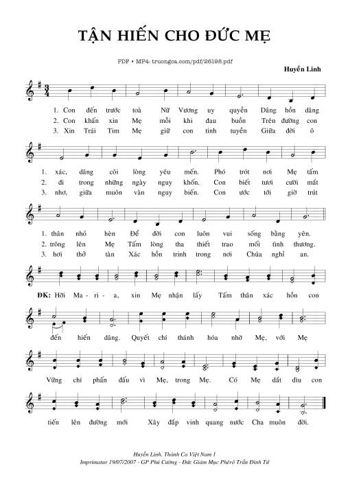 Tận Hiến Cho Đức Mẹ