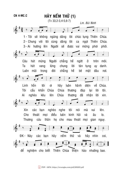 Thánh Vịnh 33, Hãy Nếm Thử I