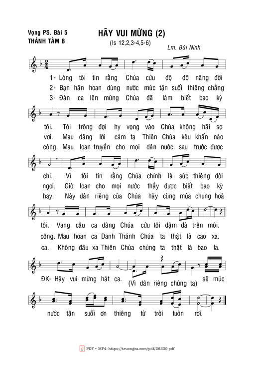 Sheet nhạc PDF bài Hãy Vui Mừng -2