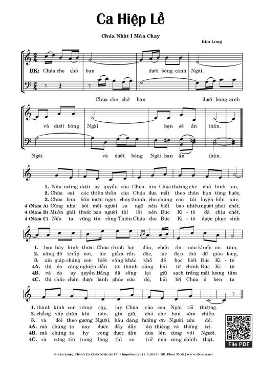 Sheet nhạc PDF bài Ca hiệp lễ Chúa Nhật 1 mùa Chay