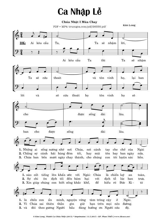 Ca Nhập Lễ (Chúa Nhật 1 Mùa Chay)