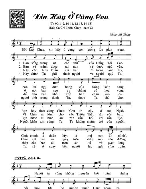 Thánh Vịnh 90, Xin Hãy Ở Cùng Con