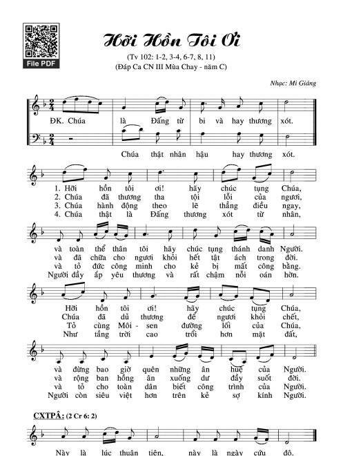 Thánh Vịnh 102, Hỡi Hồn Tôi Ơi