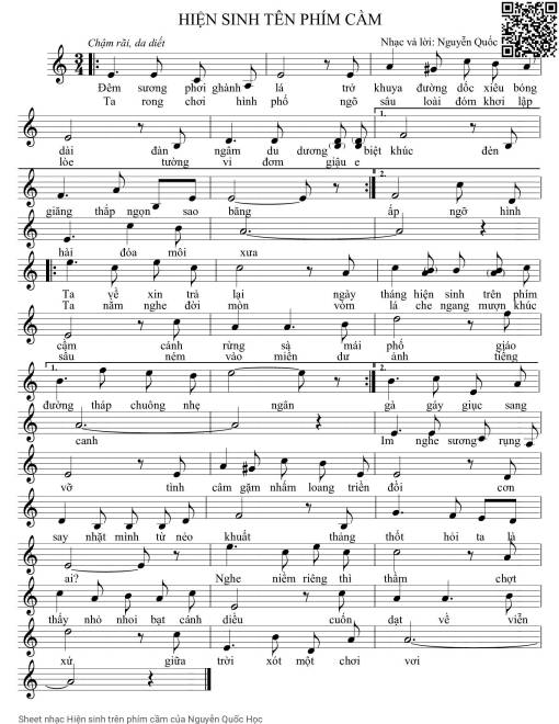 Sheet nhạc PDF bài Hiện sinh trên phím cầm