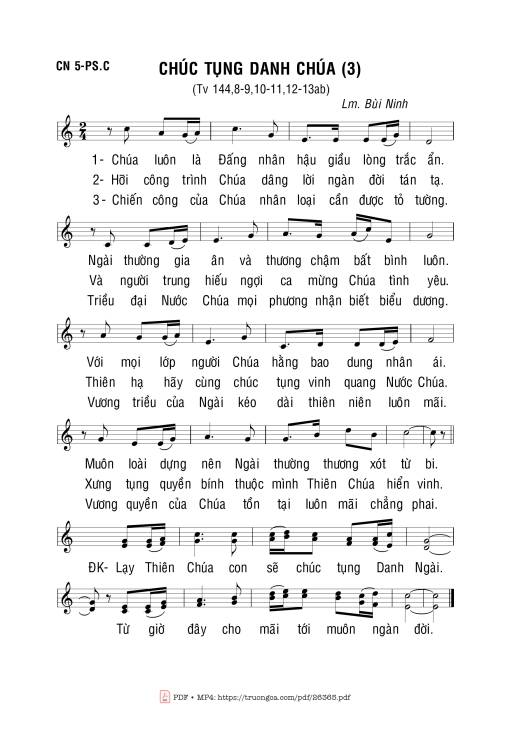 Sheet nhạc PDF bài Thánh Vịnh 144, Chúc Tụng Danh Chúa -3