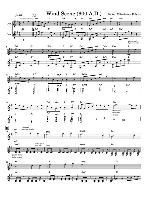 Wind Scene (600 A.D.) Guitar TAB