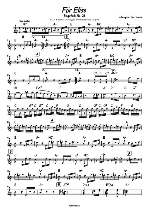 Für Elise (Lead sheet)