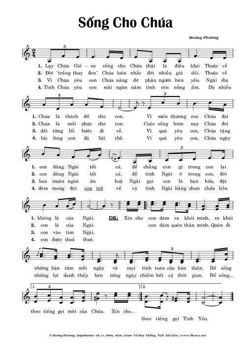 Sống Cho Chúa - Hoàng Phương