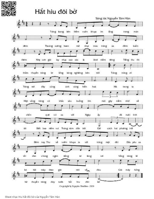 Sheet nhạc PDF bài Hiu hắt đôi bờ