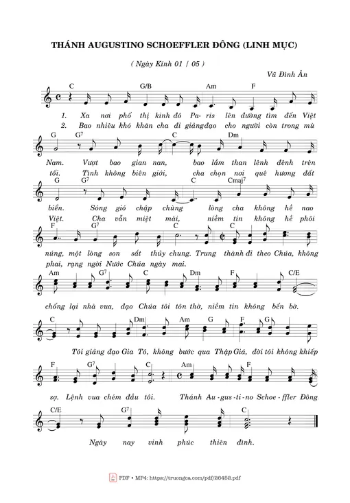 Thánh Augustino Schoeffler Đông (Linh Mục) (01.05)