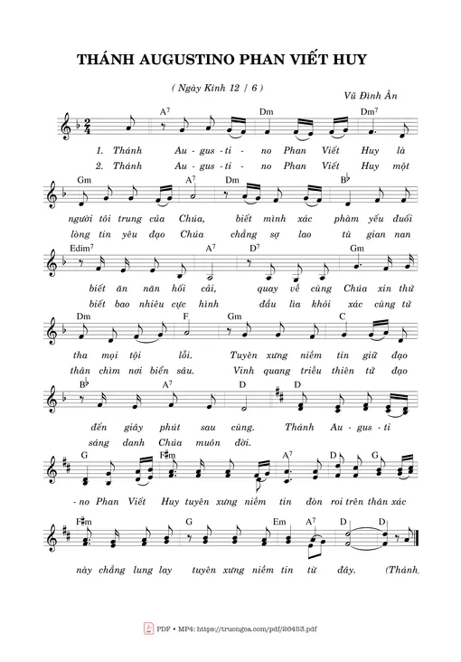 Thánh Augustino Phan Viết Huy (12.06)