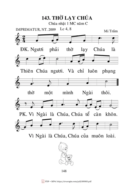 Sheet nhạc PDF bài Thờ Lạy Chúa