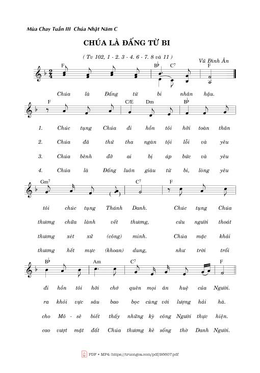 Thánh Vịnh 102, Chúa Là Đấng Từ Bi